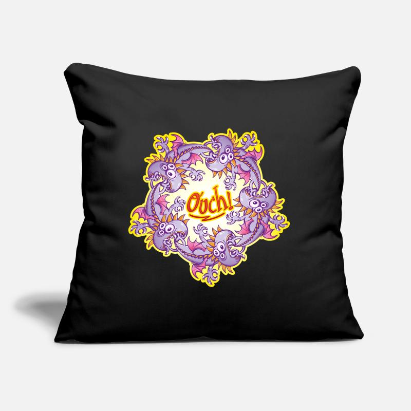 Hungry monsters bite and form a circle Sofa pillow with filling 45cm x 45cm