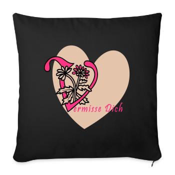 miss you - Sofa pillow with filling 45cm x 45cm - black - Front