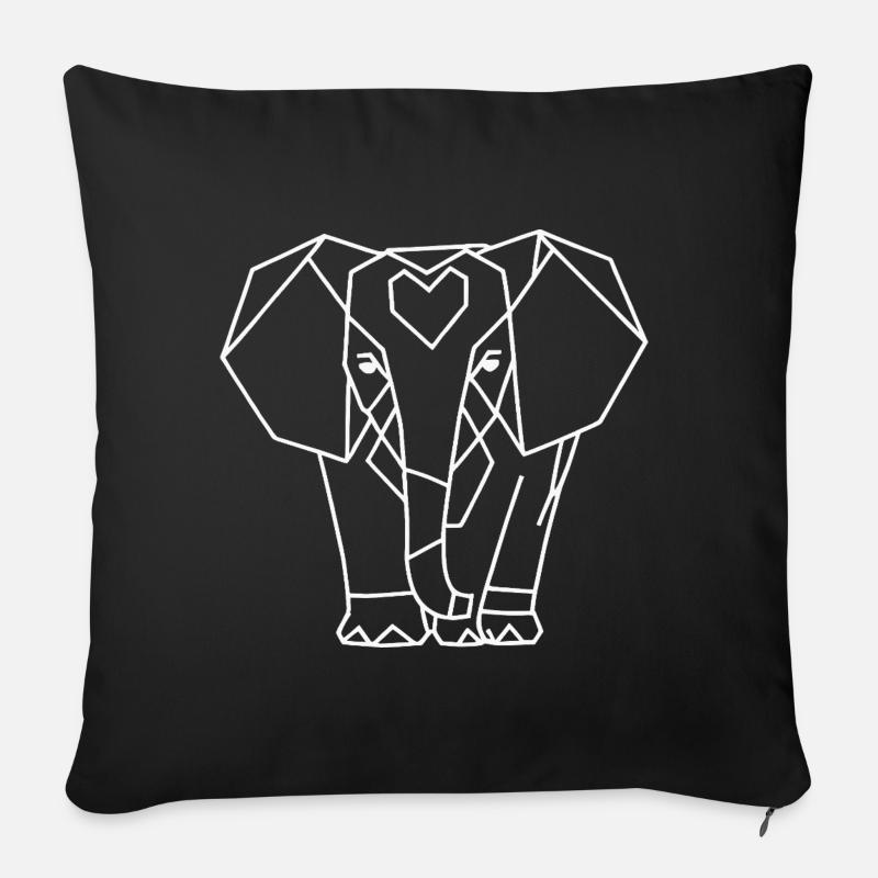 Geometrischer Elefant – Minimalistisch & Stark - Sofakissen mit Füllung 45 x 45 cm - Schwarz