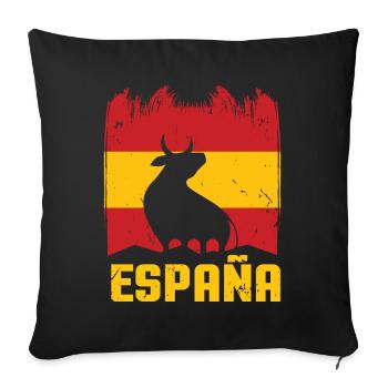 Espana print I Proud Spain Bull Viva ESPANA Geschenk - Sofakissen mit Füllung 45 x 45 cm - Schwarz - Vorne