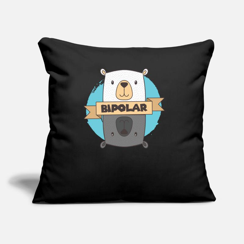 BiPolar Bear I Conception de troubles mentaux mignons Coussin et housse de 45 x 45 cm