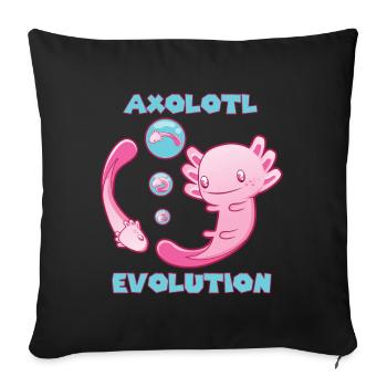Axolotl Evolution Mexican Walking Fish Produkt - Sofakissen mit Füllung 45 x 45 cm - Schwarz - Vorne