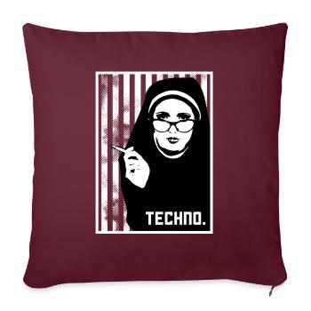 Techno Gabber Rave Elektro Breakbeat Tech-House - Sofakissen mit Füllung 45 x 45 cm - Burgunderrot - Vorne