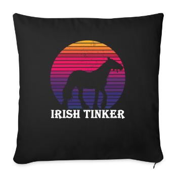 Irish Tinker - Cheval rétro style - Coussin et housse de 45 x 45 cm - noir - Devant