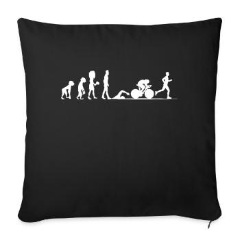 Triathlon Evolution Triathlet Radfahrer Geschenk - Sofakissen mit Füllung 45 x 45 cm - Schwarz - Vorne