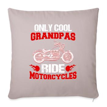 Only Cool Grandpas - Biker Grandpa - Conduire une moto - Coussin et housse de 45 x 45 cm - taupe clair - Devant