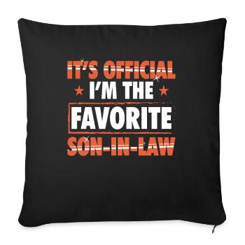 Son in law gift funny birthday gifts - Sofa pillow with filling 45cm x 45cm - black - Front