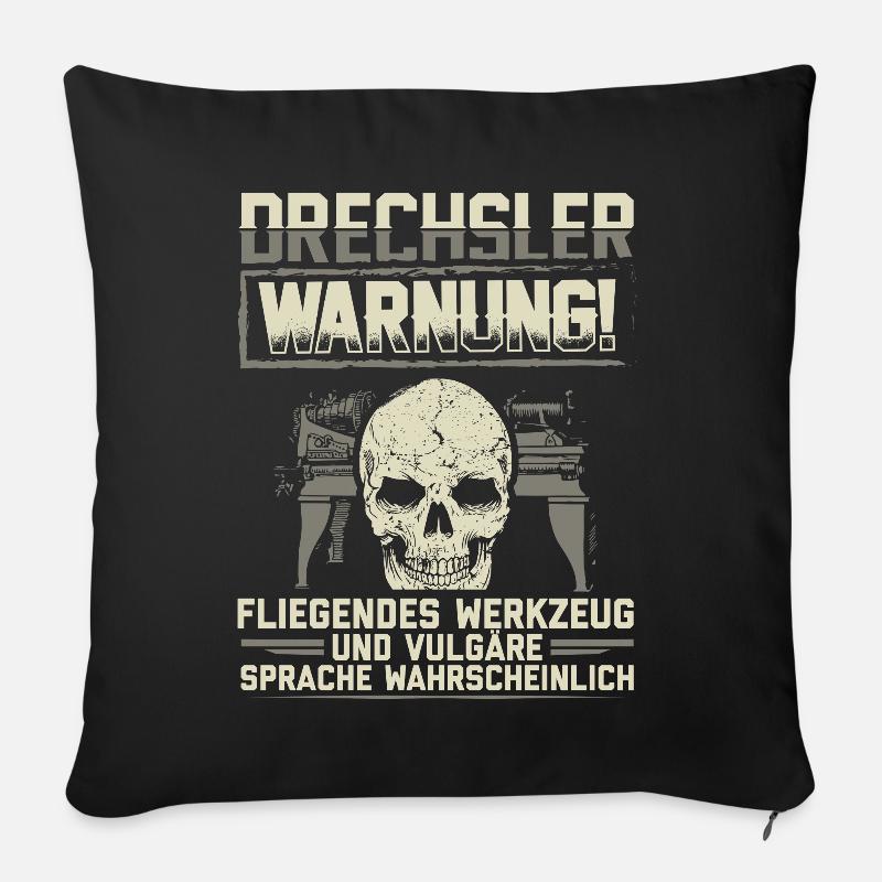 Drechsler | Drechselermeister Drechseln Geschenk - Sofakissen mit Füllung 45 x 45 cm - Schwarz