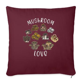 Pilzsammler Pilz sammeln Pilzjäger Geschenk - Sofakissen mit Füllung 45 x 45 cm - Burgunderrot - Vorne