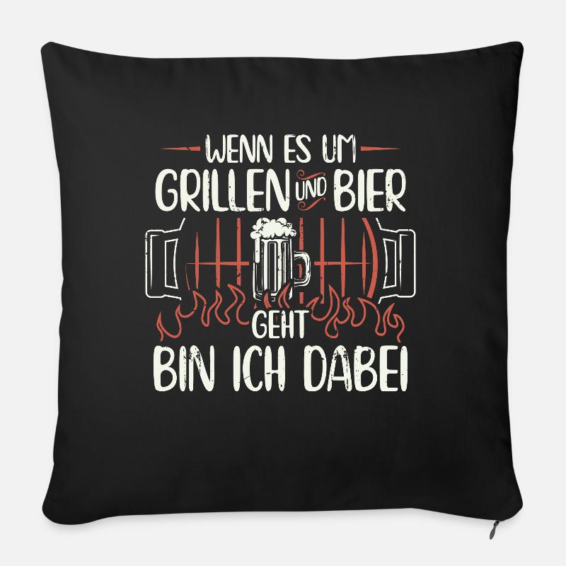 Grillen BBQ Griller Grillsaison Grill Geschenk - Sofakissen mit Füllung 45 x 45 cm - Schwarz