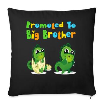 Ascended to big brother - Sofa pillow with filling 45cm x 45cm - black - Front