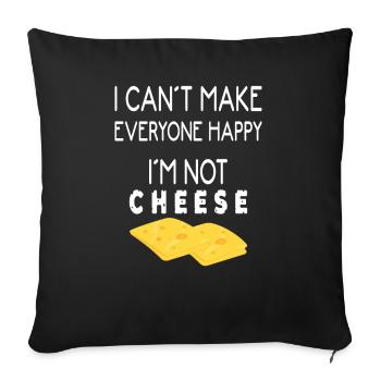 Cheese lovers, cheese saying, I ́m Not Cheese - Sofa pillow with filling 45cm x 45cm - black - Front