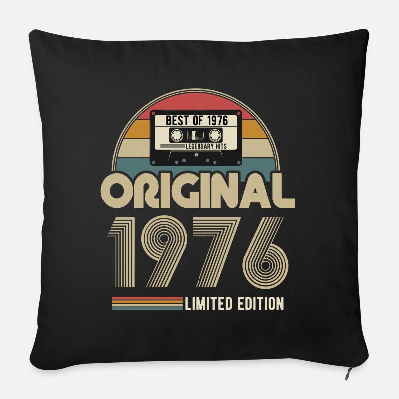 1976 Original Vintage Geburtstag Geschenk - Sofakissen mit Füllung 45 x 45 cm - Schwarz