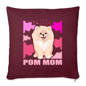 Zwergspitz Pomeranian Maîtresse Chien Maman Cadeau - Coussin et housse de 45 x 45 cm - bordeaux - Devant