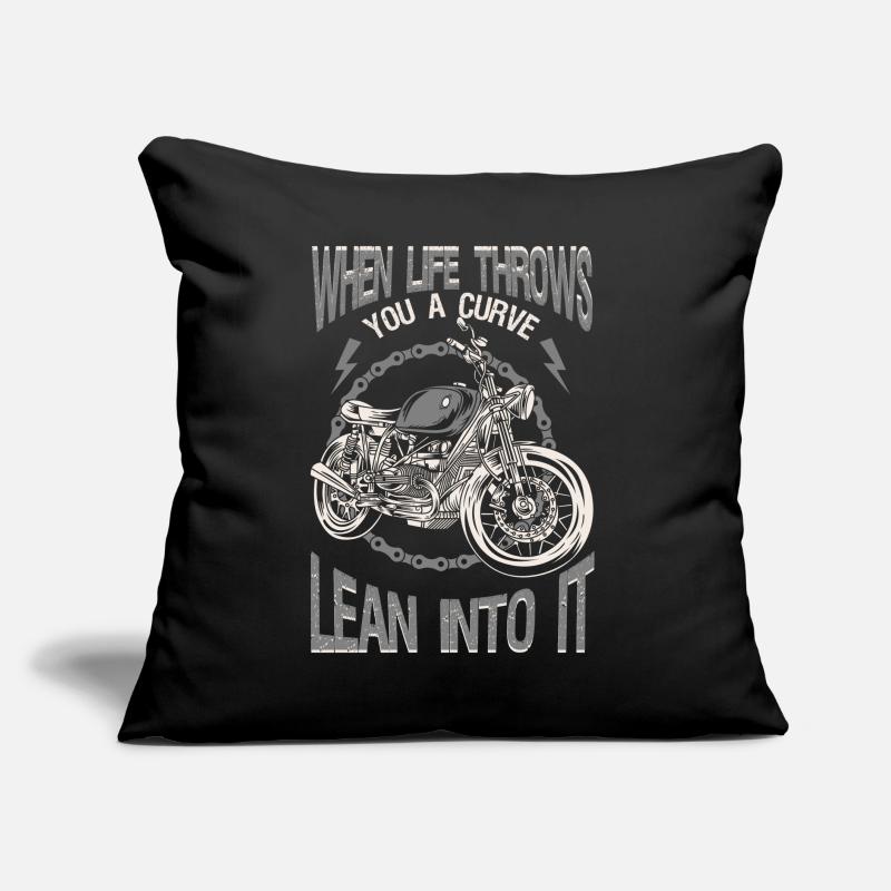 Life Throws Curve Lean Into It Motorcycles Biker Sofa pillow with filling 45cm x 45cm
