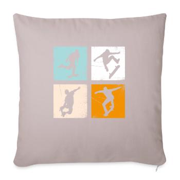 Vintage Retro Skater Geschenk - Sofakissen mit Füllung 45 x 45 cm - helles Taupe - Vorne