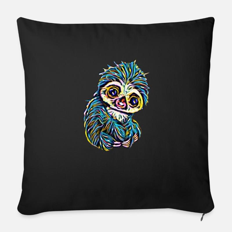 Faultier - Sofakissen mit Füllung 45 x 45 cm - Schwarz