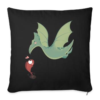 ZAZdesign® Dino Pteranodon Pteranodon Pteranor - Sofa pillow with filling 45cm x 45cm - black - Front