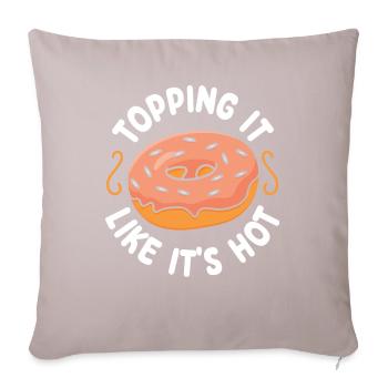 Le garnir comme s’il faisait chaud | Donut Lover Tshirt | - Coussin et housse de 45 x 45 cm - taupe clair - Devant