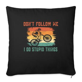 Dictons cyclistes - Style rétro - Coussin et housse de 45 x 45 cm - noir - Devant