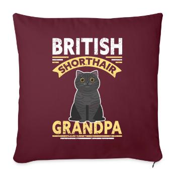 British Shorthair Grandpa | Cat Dad Gift - Sofa pillow with filling 45cm x 45cm - burgundy - Front