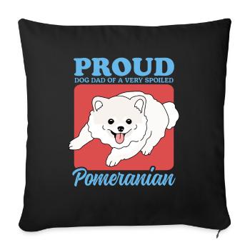 Poméranien Dad Zwergspitz Dog Owner Cadeau - Coussin et housse de 45 x 45 cm - noir - Devant
