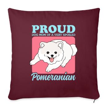 Poméranien Maman Zwergspitz Propriétaire de chien Cadeau - Coussin et housse de 45 x 45 cm - bordeaux - Devant