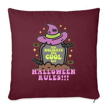 Halloween Costume Party Sorcière Cadeau Effrayant - Coussin et housse de 45 x 45 cm - bordeaux - Devant