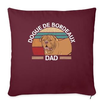 Dogue de Bordeaux Dad Bordeauxdogge Geschenk - Sofakissen mit Füllung 45 x 45 cm - Burgunderrot - Vorne