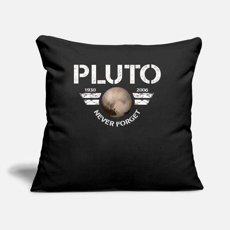 Never Forget Pluto Design Retro Style Funny Space Sofakissen mit Füllung 45 x 45 cm
