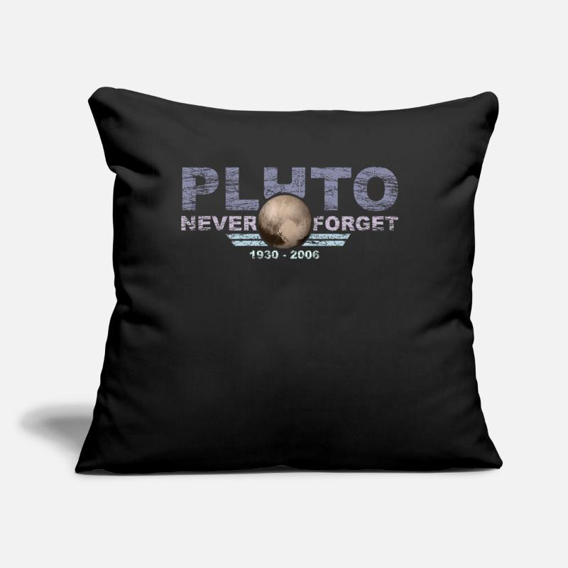 Never Forget Pluto Design Retro Style Funny Space Sofakissen mit Füllung 45 x 45 cm