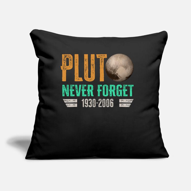 Never Forget Pluto Design Retro Style Funny Space Sofakissen mit Füllung 45 x 45 cm