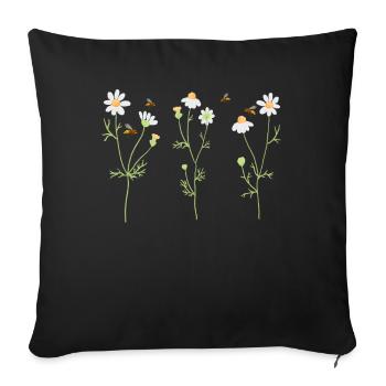 Marguerites Daisy Summer Daisies Flower Garden - Sofa pillow with filling 45cm x 45cm - black - Front