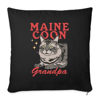 Maine Coon Grandpa Cat Owner Gift - Sofa pillow with filling 45cm x 45cm - black - Front
