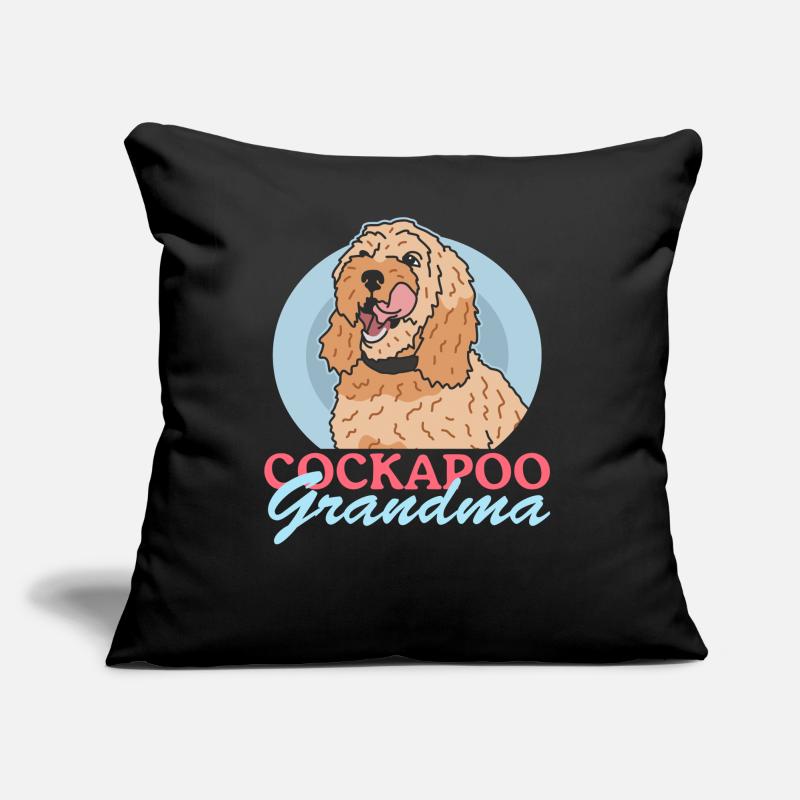 Cockapoo Grand-mère Propriétaire de chien Chien Cadeau Coussin et housse de 45 x 45 cm