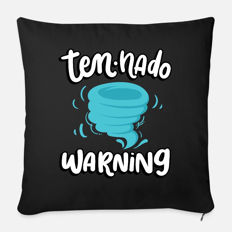 Ten-nado Warnung 10. Geburtstag | Tornado - Sofakissen mit Füllung 45 x 45 cm - Schwarz