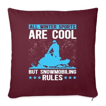 Schneemobil Snowmobile Schneemobilfahrer Geschenk - Sofakissen mit Füllung 45 x 45 cm - Burgunderrot - Vorne