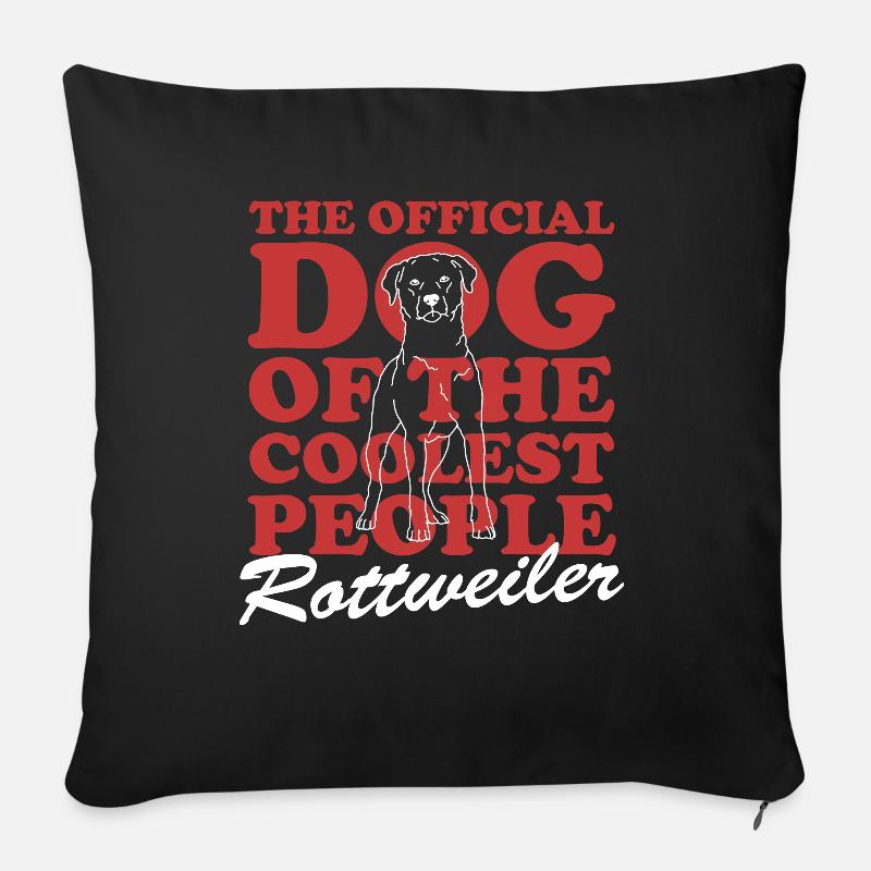Rottweiler Dog Owner Dog Gift - Coussin et housse de 45 x 45 cm - noir