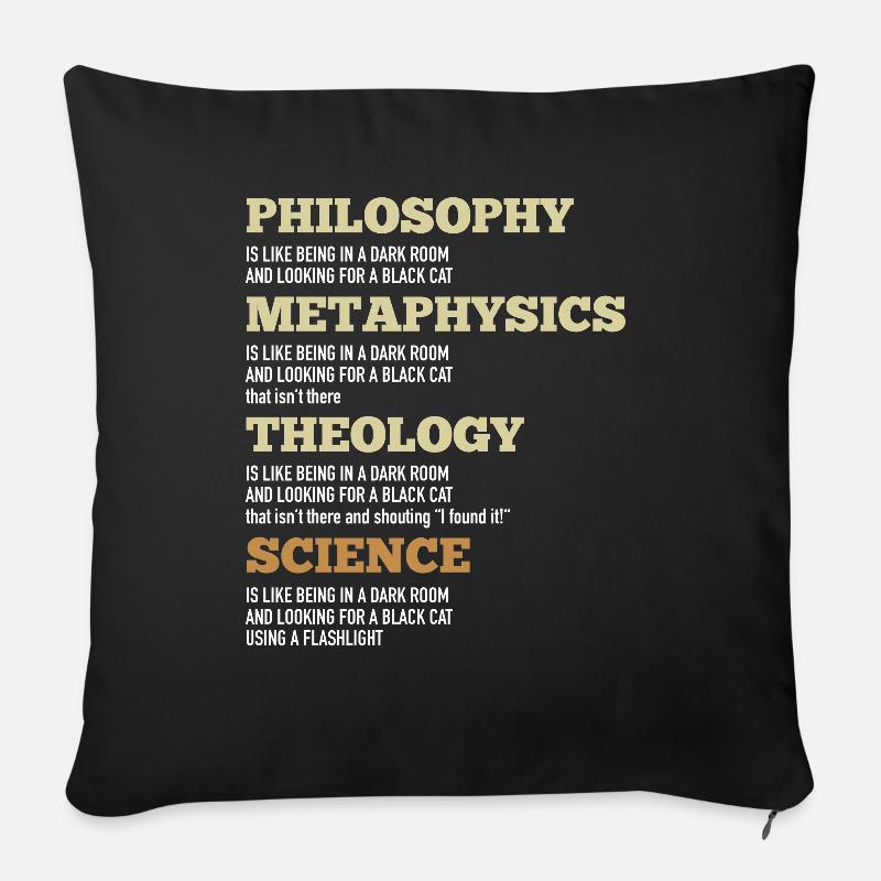Philosophy Metaphysics Theology Science Black Cat - Sofakissen mit Füllung 45 x 45 cm - Schwarz