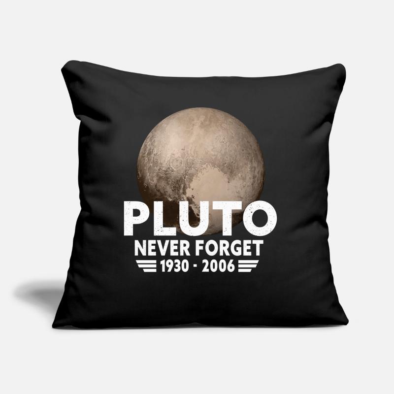 Never Forget Pluto Design Retro Style Funny Space Sofakissen mit Füllung 45 x 45 cm