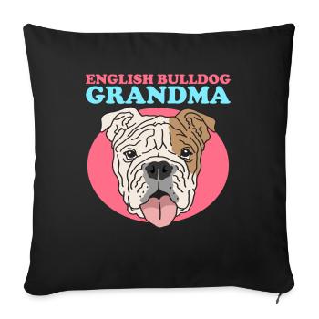Deutsch Bulldog Grandma Dog Owner Cadeau - Coussin et housse de 45 x 45 cm - noir - Devant