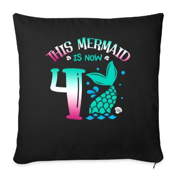 Cette sirène est maintenant 4, conte de fées 4. - Coussin et housse de 45 x 45 cm - noir - Devant