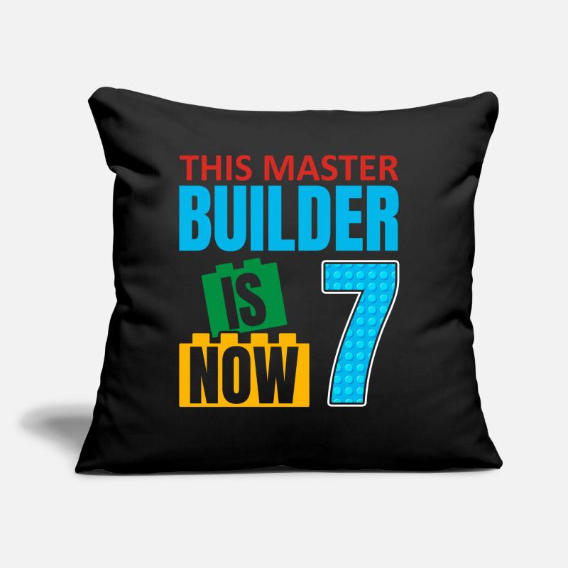 This Builder Is Now 7, Toy Blocks 7. Sofa pillow with filling 45cm x 45cm