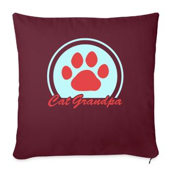 Chats Grand-père Propriétaire Chat Cat Daddy Cadeau - Coussin et housse de 45 x 45 cm - bordeaux - Devant