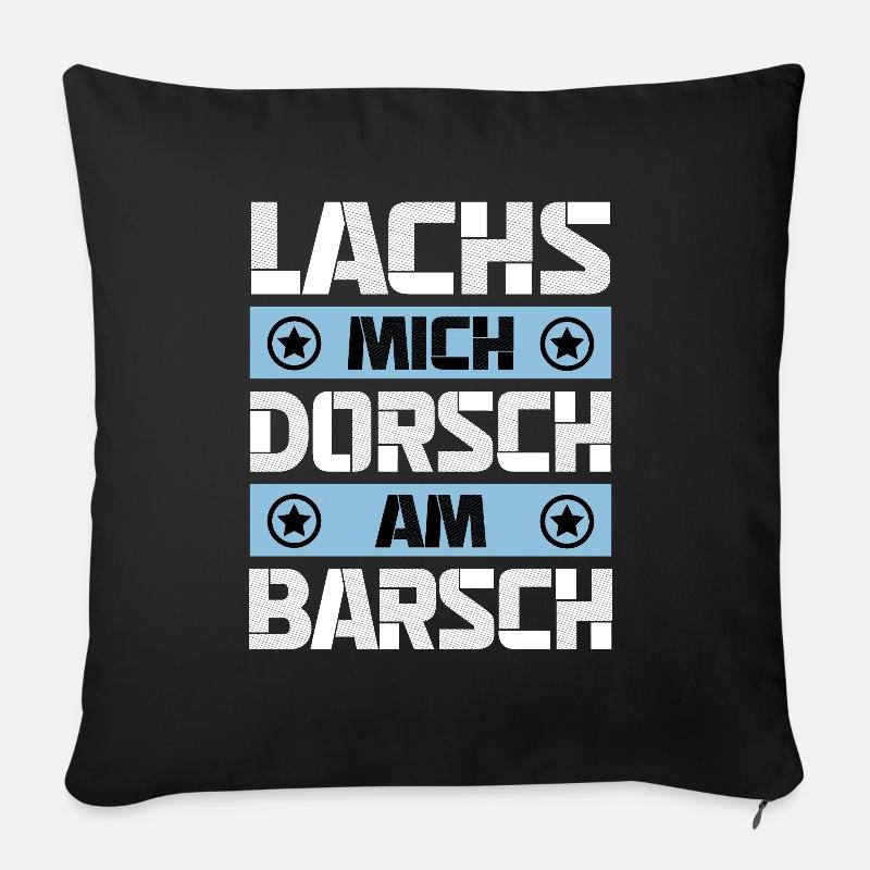 Lachs Mich Dorsch Am Barsch - Sofakissen mit Füllung 45 x 45 cm - Schwarz