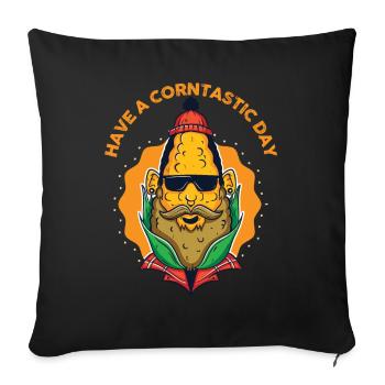 Passez une journée Corntastic - Coussin et housse de 45 x 45 cm - noir - Devant