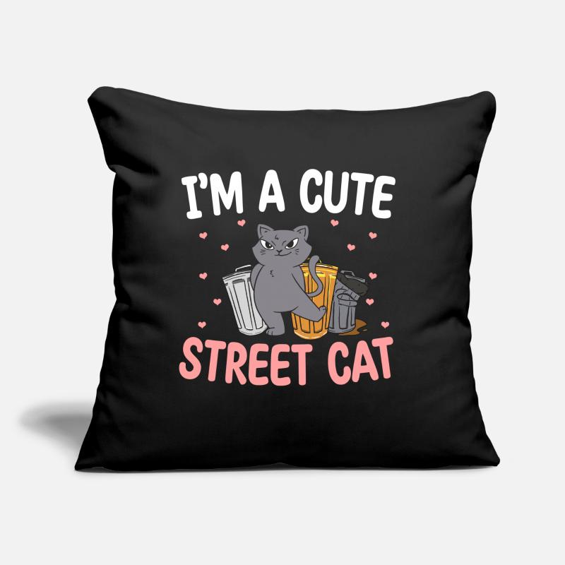 Mignon chat de rue Multon chatte chatte Coussin et housse de 45 x 45 cm