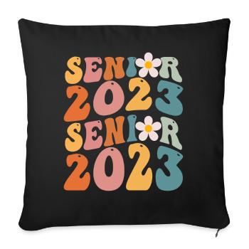 Senior 2023 - Sofa pillow with filling 45cm x 45cm - black - Front