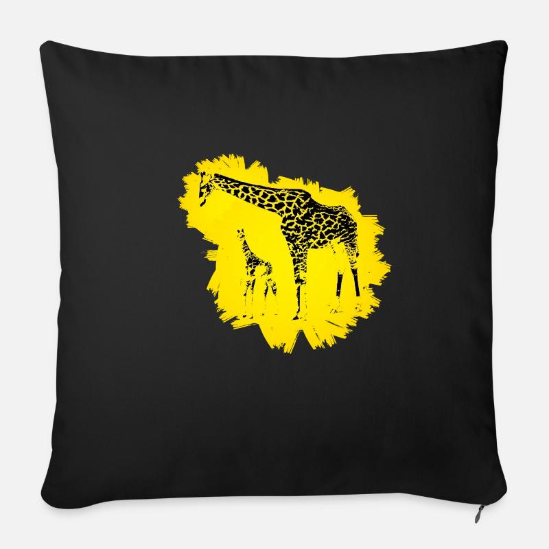 Giraffe - Sofakissen mit Füllung 45 x 45 cm - Schwarz
