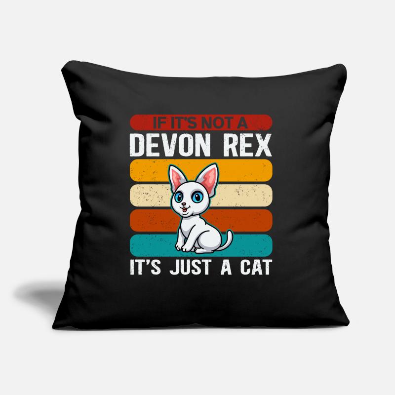 Devon Rex Cat Propriétaire Cat Cadeau Coussin et housse de 45 x 45 cm